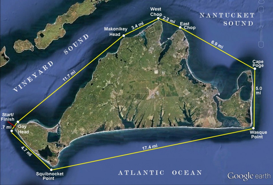 Proposed kayak circumnavigation route